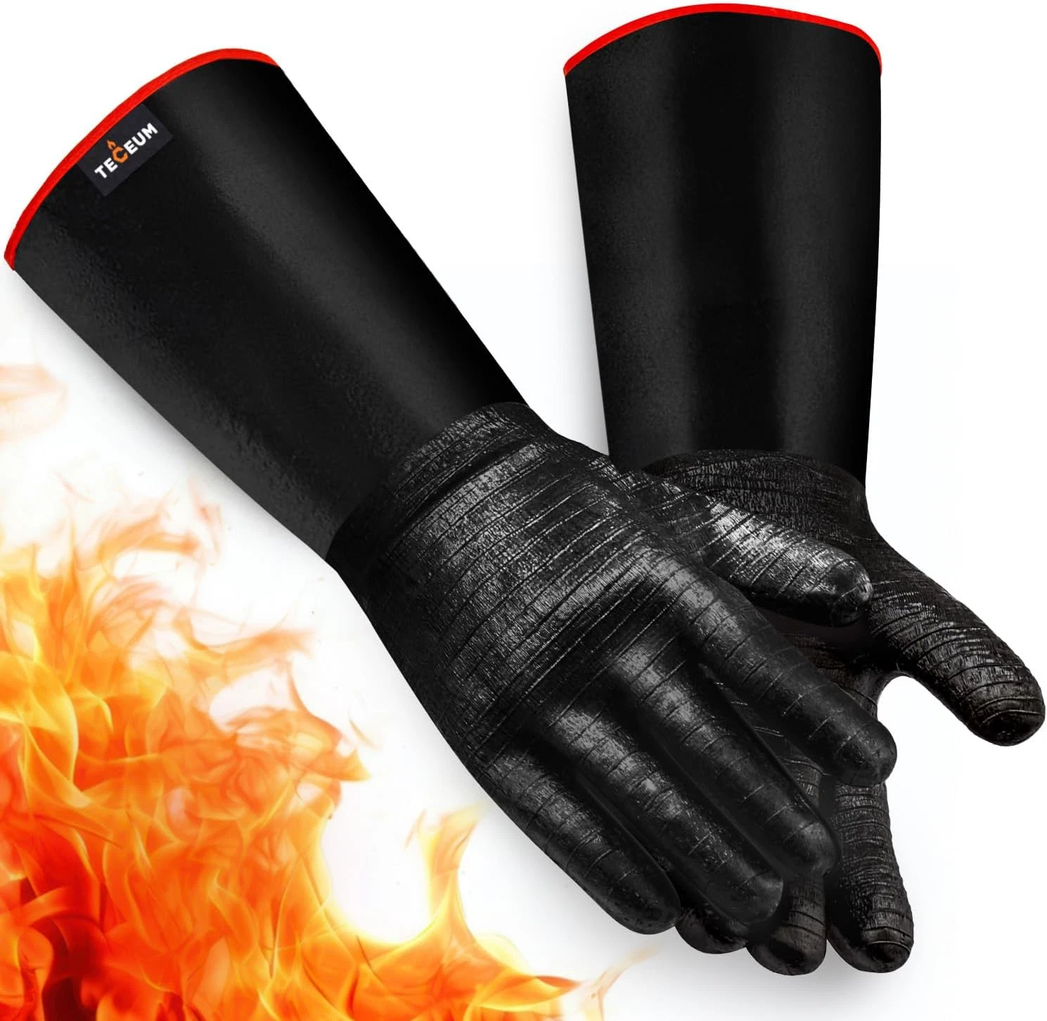 14" Gloves Non Slip Oven Gloves for Barbecue, Grill, Cooking, Smoking & Camping