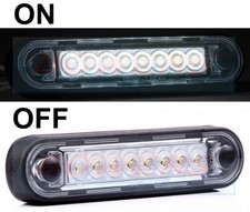 1x LONG 8x LED EASY FIT FLUSH FIT WHITE FRONT LED MARKER LIGHT TRUCK VAN BAR