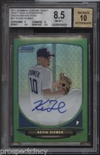 Kevin Ziomek 2013 Bowman Chrome GREEN Refractor /75 Auto BGS 8.5 - Tigers SP