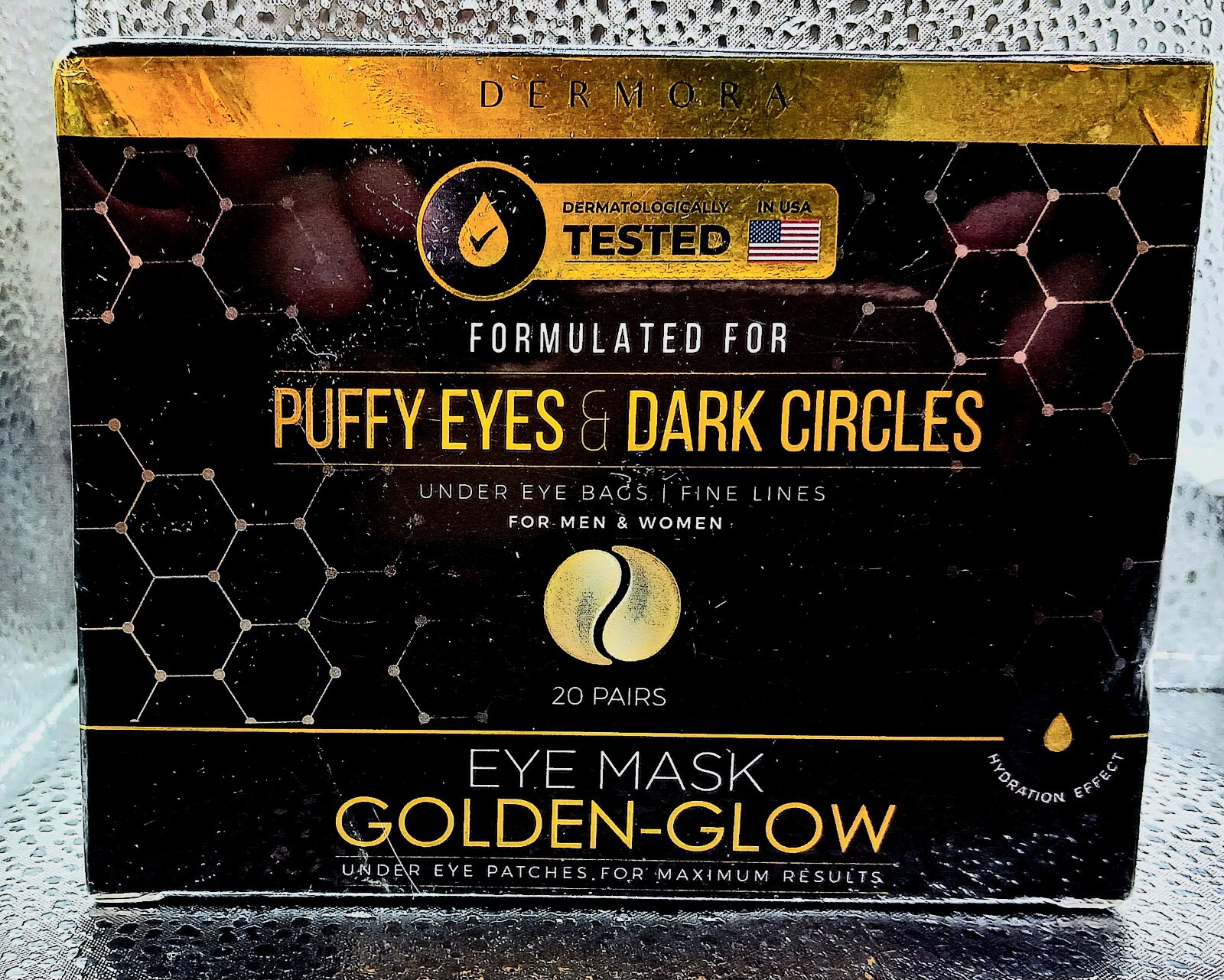 Dermora Eye Mask Golden Glow Dark Circles & Puffy Eye  20 Pairs-image