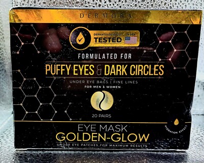 Dermora Eye Mask Golden Glow Dark Circles & Puffy Eye  20 Pairs 