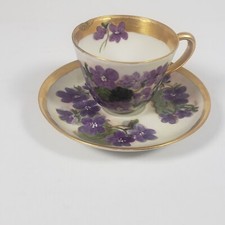 VTG Richard Ginori Demiasse Cup Saucer Italy Floral Tea Veana 