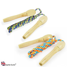 Skipping Rope Wooden Exercise Jumping Games Adult Fitness Boxing Gym KidsT4309