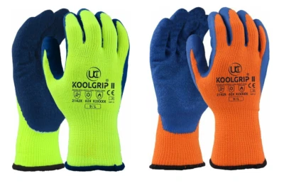 Thermal Winter Gloves UCi KoolGrip-II Thermo-Star Latex Coated Grip 10 PAIRS
