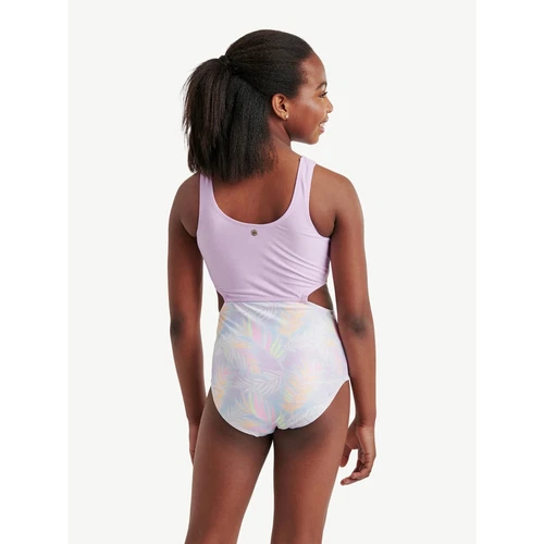 Justice Girls SIZE XS 5-6 Monokini, 1-Piece Color Palma Violet NEW - Picture 3 of 7