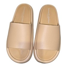 J/Slides Beach Slides Platform Sandals Beige Comfort Slides Size 10M