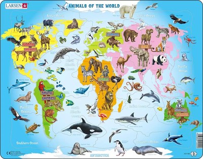Animals of the World 28 Piece Tray Jigsaw Puzzle Larsen New