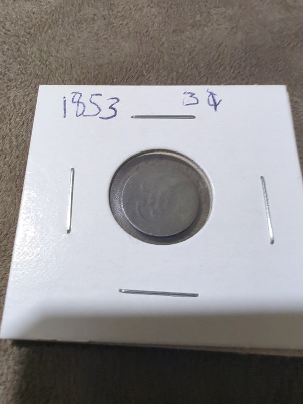 1853 Silver Three Cent Coin