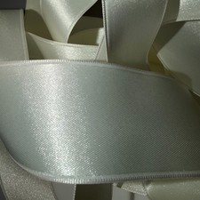 BRIDAL WHITE IVORY BLACK SWISS Premium Double Face Satin Ribbon - By the Yard