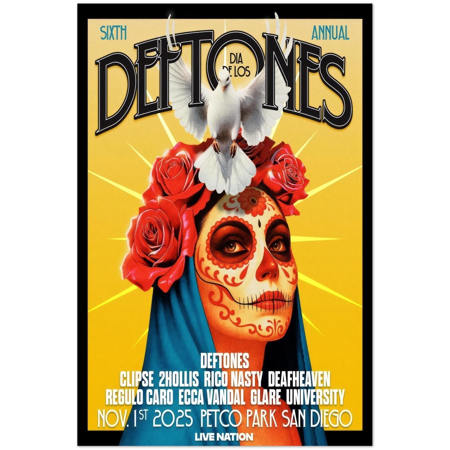 Dia de los Deftones 2025 Lineup Poster