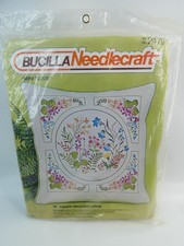 VTG New Bucilla Needlecraft Mini Fleur 16" Square Decorator Pillow Kit 2479