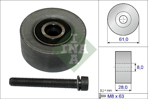 1X Ina 532 0472 10 Umlenk-/FüHrungsrolle Zahnriemen FüR Opel Vauxhall Fiat Saab-image