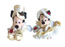 2 Victorian Christmas Minnie Mickey Mouse Plush Disney Parks Holiday Plush