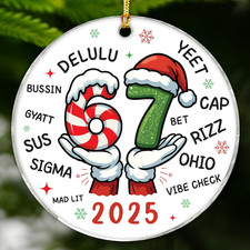 67 Christmas Ornament 2025, 6-7 Hanging Decorations, Meme Gifts for Teens
