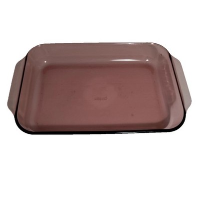 Vintage Pyrex #233-R Cranberry Glass Baking Pan Casserole Dish 13 x 9 x 2  3QT
