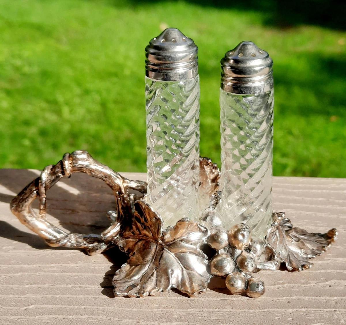 25+ Glass Silver Collectible Salt & Pepper Shakers for sale