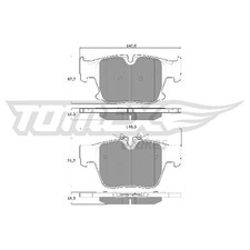 Tomex-Brakes Bremsbelagsatz 23620234 Bremsklötze hinten 8842965
