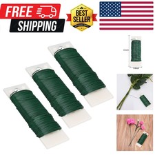 3 Pack 114 Yards 22 Gauge Green Flexible Paddle Wire for Crafts, Christmas Wr...