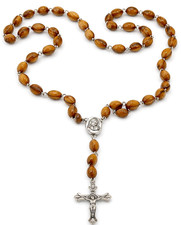 Authentic Holy Land Bethlehem Olive Wood Rosary Catholic Cross Gift