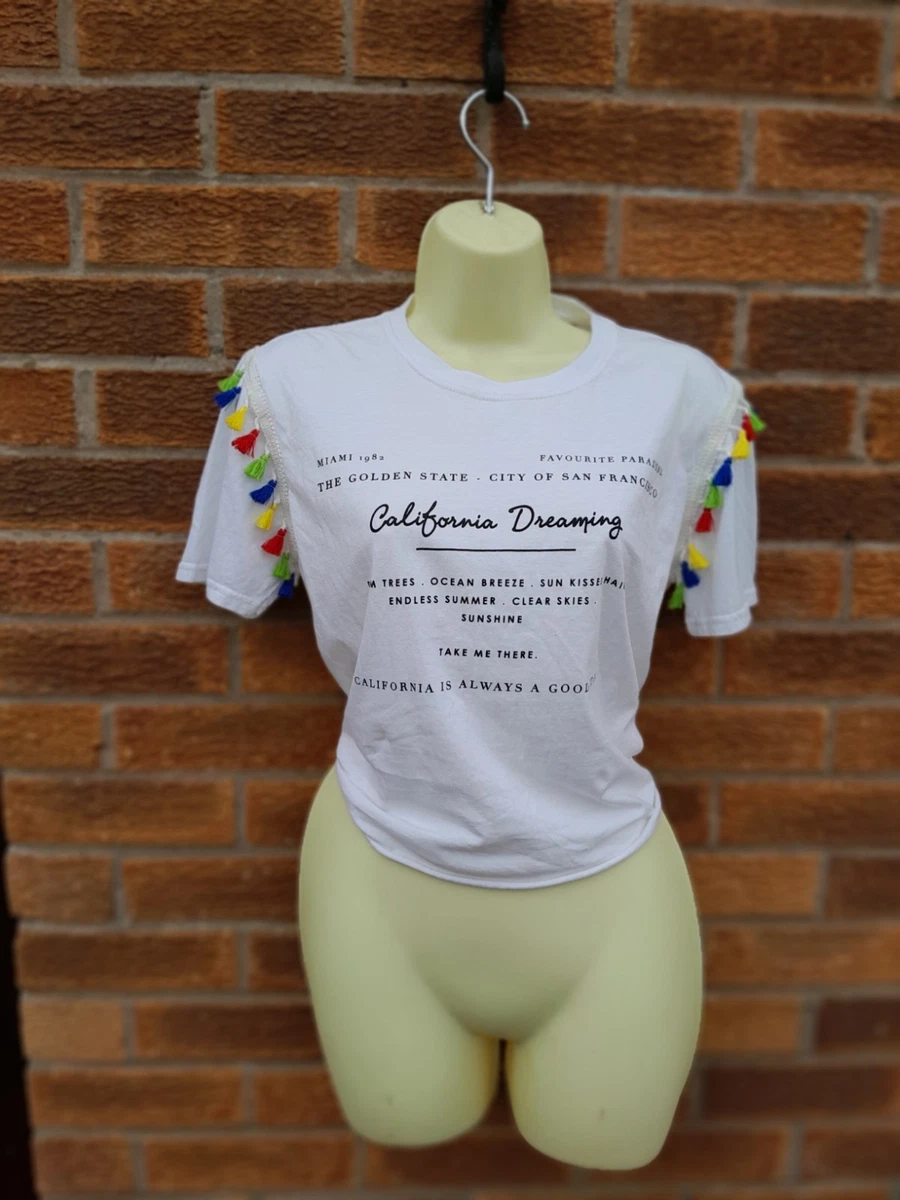 T-shirt Femme River Island Blanc/or/noir - Taille UK 18 (US 14) - Neuf Avec étiquettes