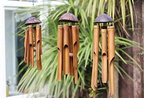 Bamboo Wind Chime Fair Trade - Hand Carved Hanging  Assorted sizes
