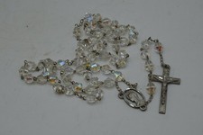 Étain Cristal Chapelet Collier Argent Crucifix Vierge Marie Médaille 2