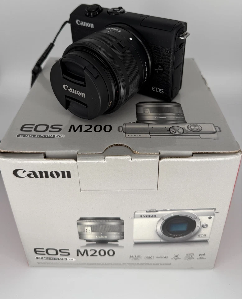 Canon EOS M200 24.1 MP Camera, Black, 15-45mm lens, Lowepro Case, B+W filter - Image 3 of 4