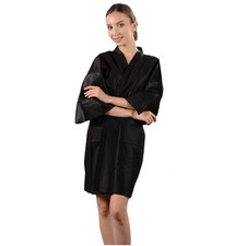15-90 Count Disposable Salon Robe Kimono Body Wrap Black
