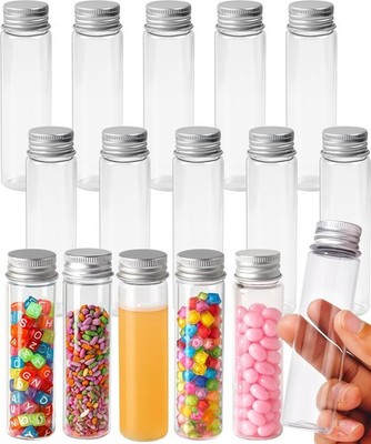 Berenti 16 PCS Plastic Test Tubes with Caps (50 ml) - 28 x 109 mm (W x L) Test T
