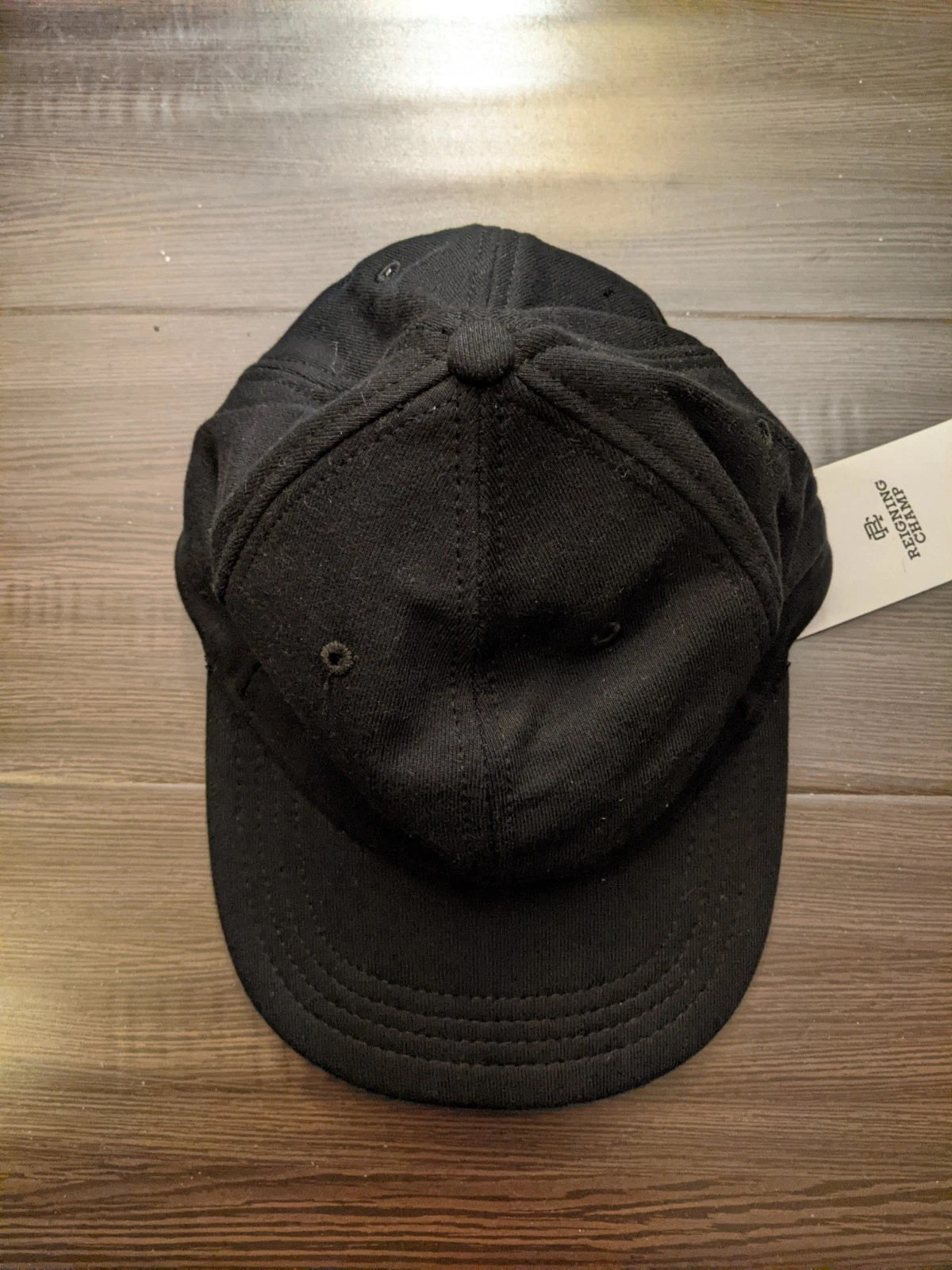 Reigning Champ 100 Cotton Cap O/S Black Adjustable Strap Logo Made in Canada