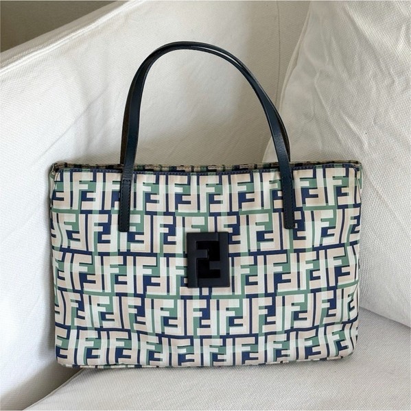 FENDI ZUCCA CANVAS NYLON MINI MULTICOLOUR TOTE BAG
