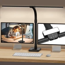 LED Desk Lamp for Home Office, 24W Bright Desk Lamp with Phone Holder Base - ...