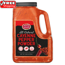 Hot Cayenne Pepper Powder Bulk 5 LBS Jar - Red Ground Pepper 50,000 SHU Heat Uni