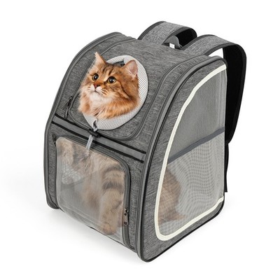 Haustier Rucksack Tiertransporttasche Katzenrucksack mit Netzfenster Faltbar