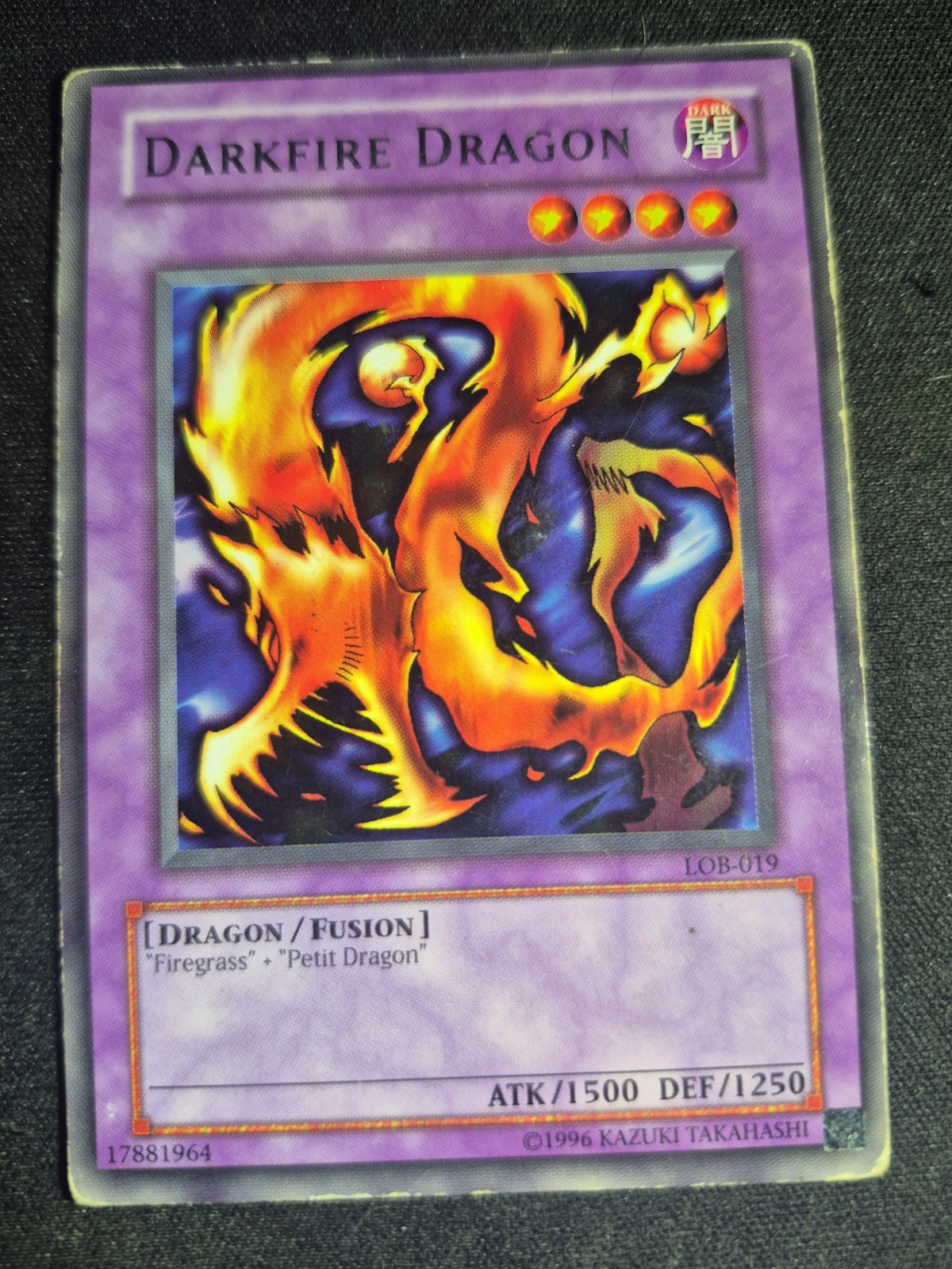 Darkfire Dragon LOB-019 (YuGiOh Legend of Blue Eyes White Dragon) — is it worth grading?