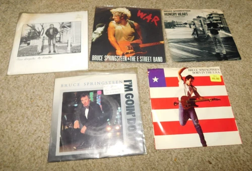 LOT OF 5 45 rpm records Bruce Springsteen with Picture Sleeves