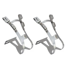 ORIGIN8 Double Barrel Toe Clips Large (70mm Depth) Chrome for Bicycle Pedals