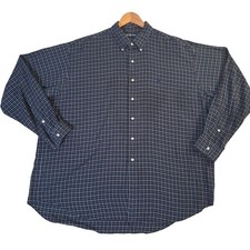 VTG Ralph Lauren Blake Loose Shirt Men's XXL Blue Plaid Long Sleeve Button Down