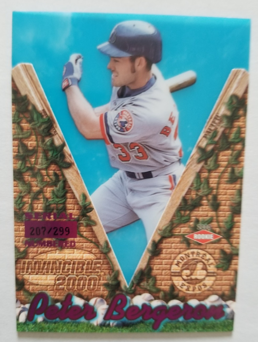 Peter Bergeron 2000 Pacific Invincible #88 Holographic Purple Expos #/299