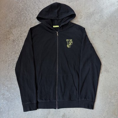 Versace Jeans Logo Tiger Full Zip Hoodie Embroidered Black Men s Size XXL 2XL