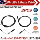 Throttle & Brake Cable For Honda FL250 Odyssey 1977-1984 ATV Control Cable Set