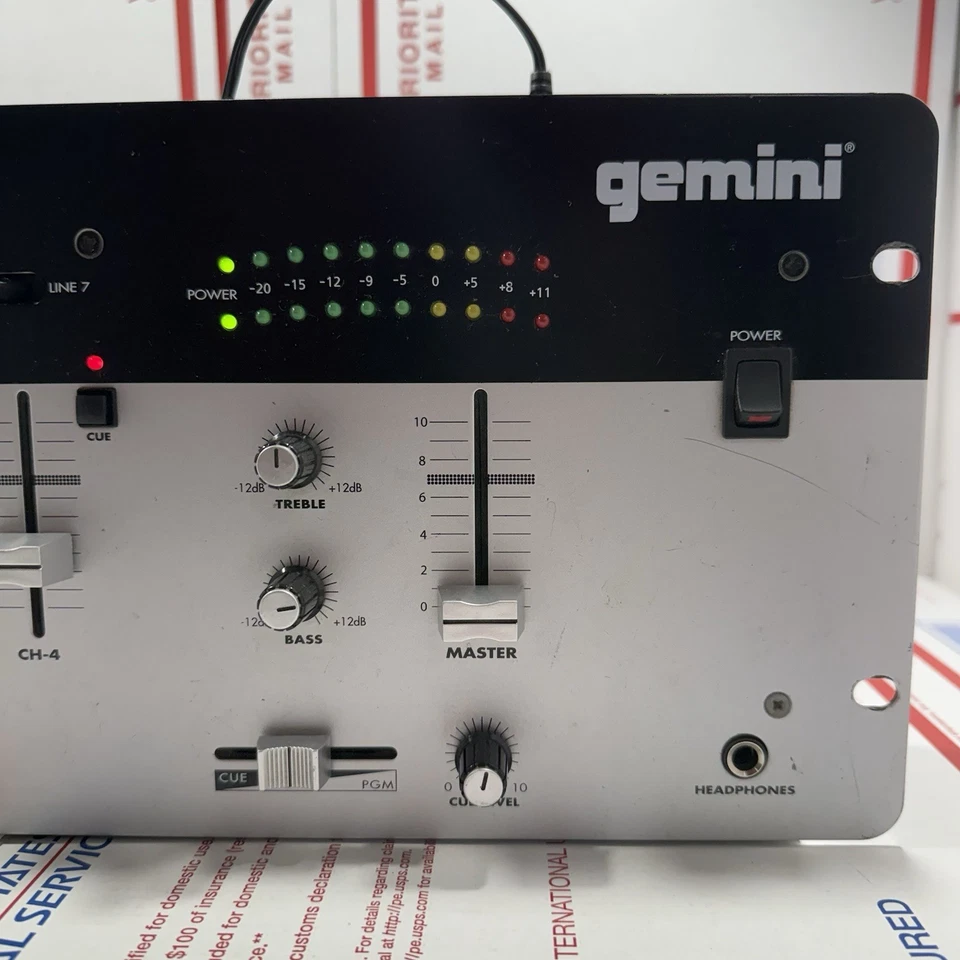 Gemini PMX-1100 Stereo DJ Mixer 4-Channel Professional Audio Rack Mount Tested - Image 2 of 4