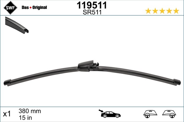 Wischblatt Scheibenwischer Das Original Rear Swf 119511 FüR E70 XC60 XC90 Bmw X5-image