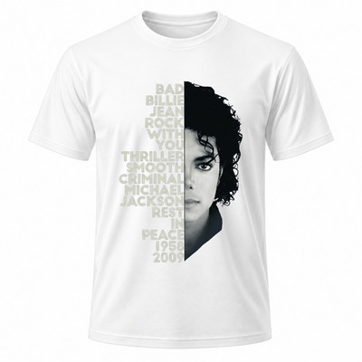 Michael Jackson King of Pop Men's White Graphic T Shirt
