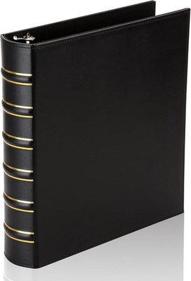 Vintage Hardback 3 Ring Binder Professional Leather Binder 1.5 Inch Black 1 PCS