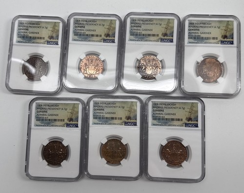 1808 India 10 Cash Madras Presidency Admiral Gardner Shipwreck Coin NGC Genuine