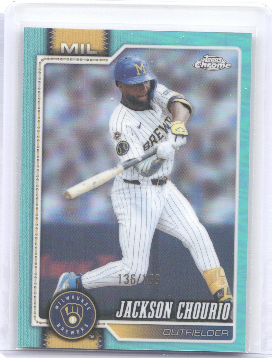 2026 Topps Chrome #51 Jackson Chourio Aqua Refractors #/199