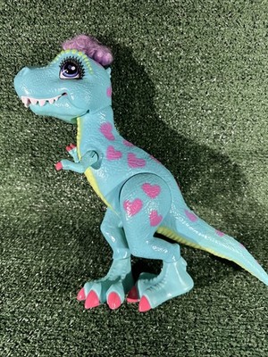 Mattel Cave Club Tyrasaurus T-Rex Dinosaur Teal w/Purple Hair/Pink Hearts 2020