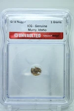 1g Murry Idaho Gold Nugget UnVaulted by VaultBox ICG #0224