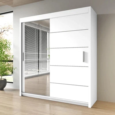 lyoni Modern Mirror Sliding door Wardrobes for Bedroom